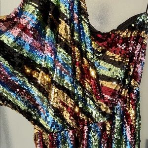 Short sequin one shoulder dress